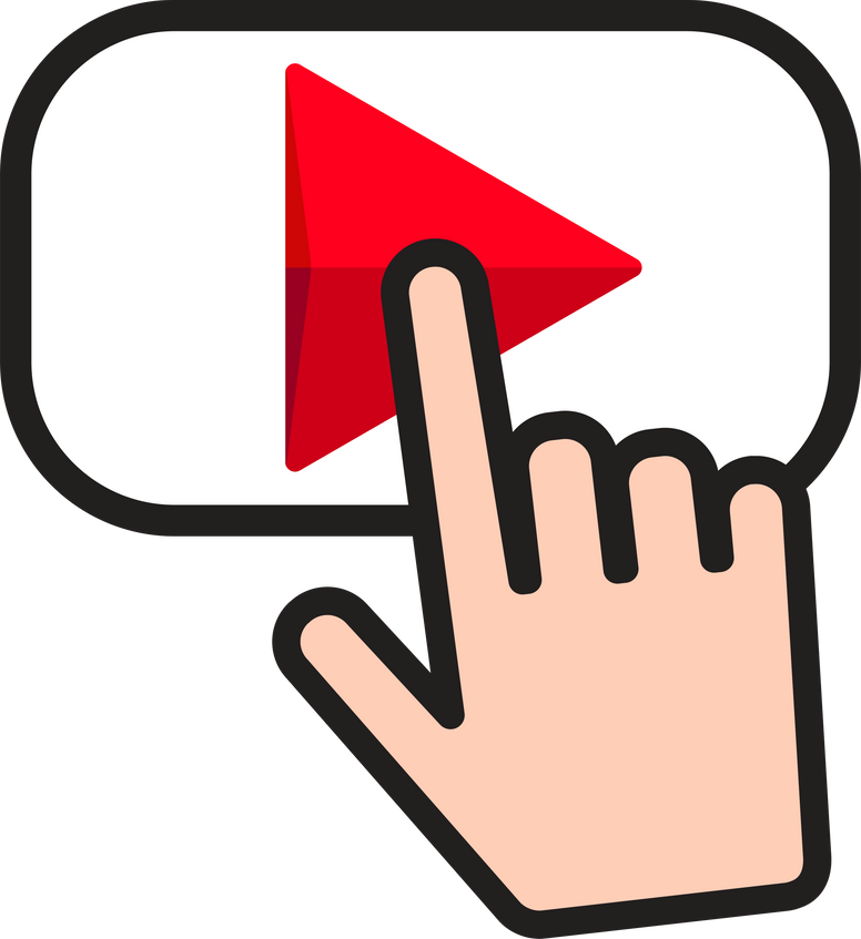 Hand Pressing Play Button    